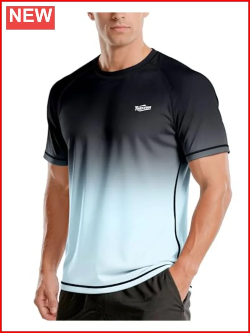 UPF 50+ Men's Rash Guard Short Sleeve Quick Dry Sun Shirt